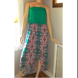 strapless high/low dress